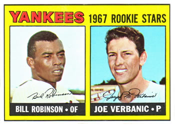 1967 Topps #442 Yankees 1967 Rookie Stars (Bill Robinson / Joe Verbanic) Front