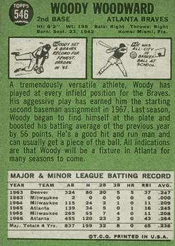 1967 Topps #546 Woody Woodward Back