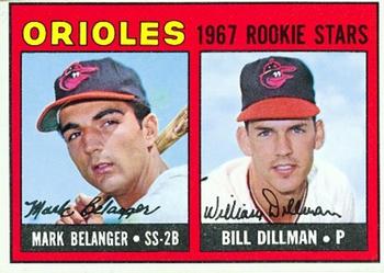 1967 Topps #558 Orioles 1967 Rookie Stars (Mark Belanger / Bill Dillman) Front