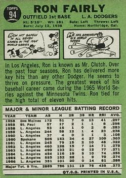 1967 Topps #94 Ron Fairly Back
