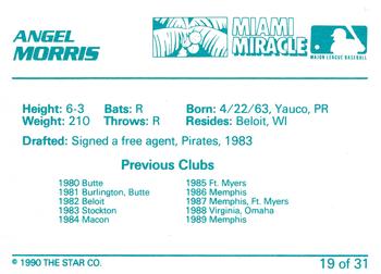 1990 Star Miami Miracle II #19 Angel Morris Back