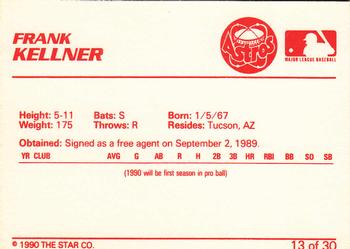 1990 Star Osceola Astros #13 Frank Kellner Back
