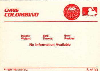 1990 Star Osceola Astros #5 Chris Colombino Back