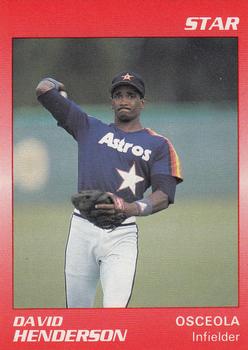 1990 Star Osceola Astros #9 David Henderson Front