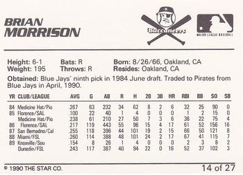 1990 Star Salem Buccaneers #14 Brian Morrison Back