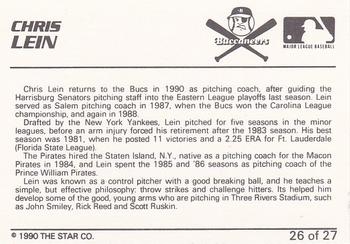 1990 Star Salem Buccaneers #26 Chris Lein Back