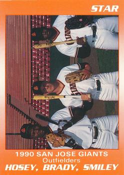 1990 Star San Jose Giants #26 Steve Hosey / Pat Brady / Reuben Smiley Front