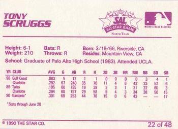 1990 Star South Atlantic League All-Stars #22 Tony Scruggs Back