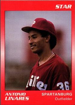 1990 Star Spartanburg Phillies #14 Antonio Linares Front