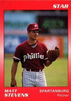 1990 Star Spartanburg Phillies #20 Matt Stevens Front