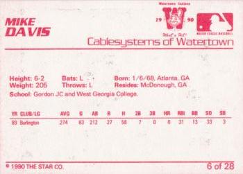 1990 Star Watertown Indians #6 Mike Davis Back