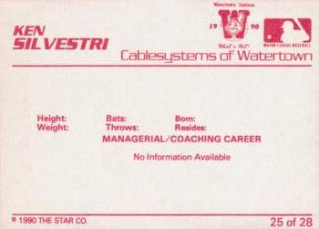 1990 Star Watertown Indians #25 Ken Silvestri Back