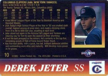 1995 Action Packed #10 Derek Jeter Back
