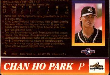 1995 Action Packed #4 Chan Ho Park Back