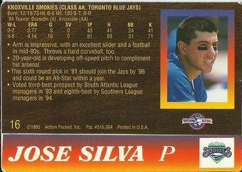 1995 Action Packed #16 Jose Silva Back