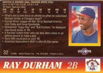 1995 Action Packed #32 Ray Durham Back