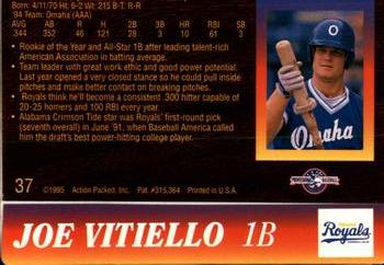 1995 Action Packed #37 Joe Vitiello Back