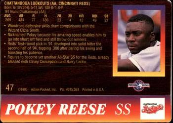 1995 Action Packed #47 Pokey Reese Back