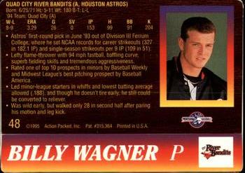 1995 Action Packed #48 Billy Wagner Back