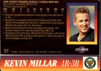 1995 Action Packed #51 Kevin Millar Back