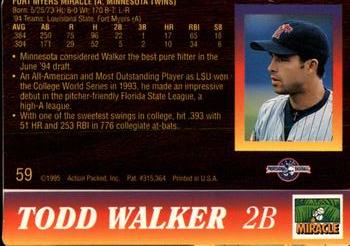 1995 Action Packed #59 Todd Walker Back