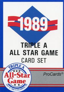 1989 ProCards Triple A All-Stars #AAA1 All Star Game Checklist Front