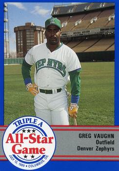 1989 ProCards Triple A All-Stars #AAA42 Greg Vaughn Front
