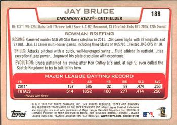 2012 Bowman #188 Jay Bruce Back