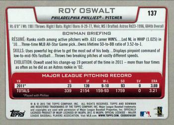 2012 Bowman #137 Roy Oswalt Back