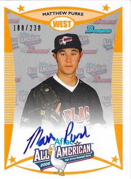 2012 Bowman - AFLAC All-American Classic Autographs #AFLAC-MP Matthew Purke Front