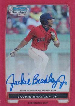 2012 Bowman - Chrome Prospect Autographs Red Refractors #BCP66 Jackie Bradley Jr. Front
