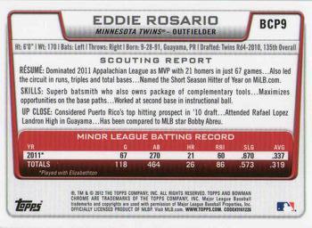 2012 Bowman - Chrome Prospects #BCP9 Eddie Rosario Back
