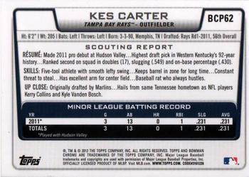 2012 Bowman - Chrome Prospects #BCP62 Kes Carter Back