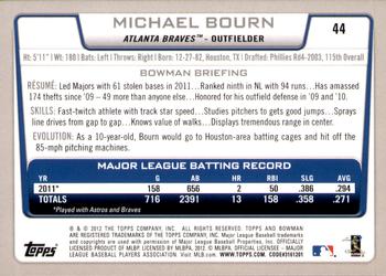 2012 Bowman - Gold #44 Michael Bourn Back