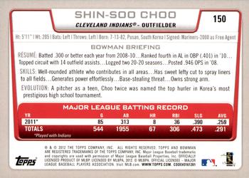2012 Bowman - Gold #150 Shin-Soo Choo Back