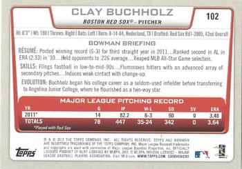 2012 Bowman - International #102 Clay Buchholz Back