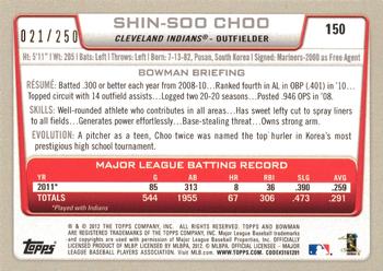 2012 Bowman - Orange #150 Shin-Soo Choo Back