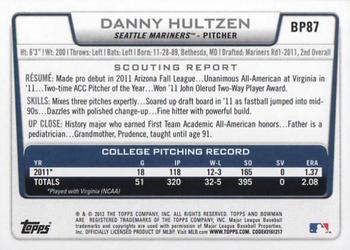 2012 Bowman - Prospects #BP87 Danny Hultzen Back