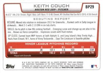 2012 Bowman - Prospects International #BP29 Keith Couch Back
