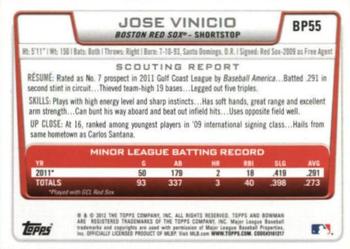 2012 Bowman - Prospects International #BP55 Jose Vinicio Back