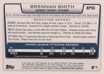 2012 Bowman - Prospects Purple #BP50 Brennan Smith Back