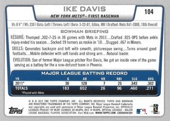 2012 Bowman - Silver Ice #104 Ike Davis Back
