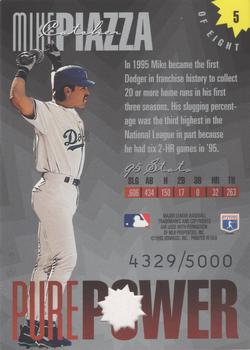 1996 Donruss - Pure Power #5 Mike Piazza Back