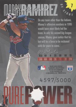 1996 Donruss - Pure Power #7 Manny Ramirez Back