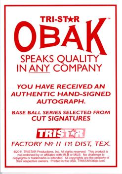 2011 TriStar Obak - Cut Signatures Bronze #NNO Frank Robinson Back