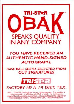 2011 TriStar Obak - Cut Signatures Red #NNO Johnny Mize Back