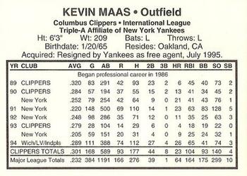 1995 Columbus Clippers #NNO Kevin Maas Back