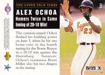 1995 Upper Deck Minor League #102 Alex Ochoa Back