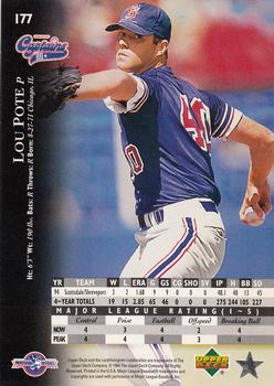 1995 Upper Deck Minor League #177 Lou Pote Back
