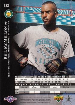 1995 Upper Deck Minor League #183 Billy McMillon Back